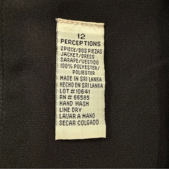 Perceptions Black Sleeveless Sheath Dress Size 12 - Picture 3 of 3